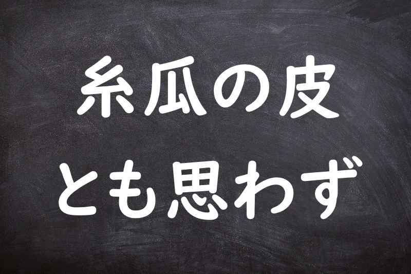 糸瓜の皮とも思わず（へちまのかわともおもわず）