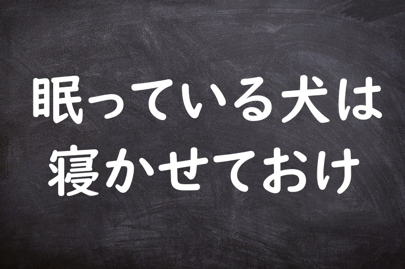 眠っている犬は寝かせておけ（ねむっているいぬはねかせておけ）